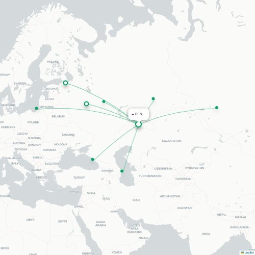 Route map Orenburg  REN 