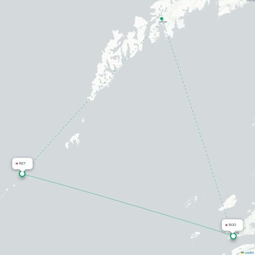 Mapa de vuelo directo Rost - Bodø