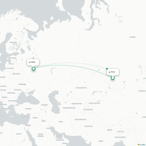 Mapa lotu bezpośredniego Gorno-Ałtajsk – Moskwa
