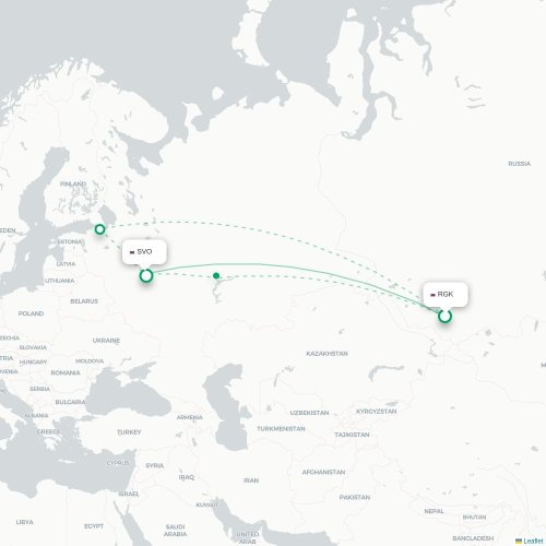 Mapa lotu bezpośredniego Gorno-Ałtajsk – Moskwa