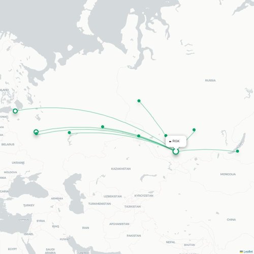 Mapa lotu bezpośredniego Gorno-Ałtajsk – Krasnoyarsk