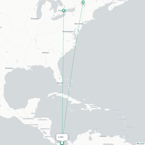 Route map Rio Hato  RIH airport