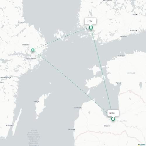 Riga - Turku karta över direktflyg