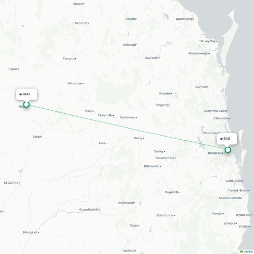 Mapa de vuelo directo Roma - Brisbane
