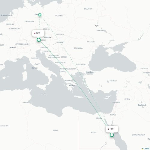 Mapa lotu bezpośredniego Marsa Alam – Salzburg