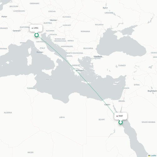 Mapa lotu bezpośredniego Marsa Alam – Werona
