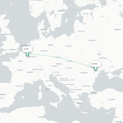 Chisinau - Brussels karta över direktflyg
