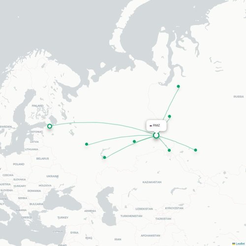 Mapa de vuelo directo Tobolsk - Novy Urengoy