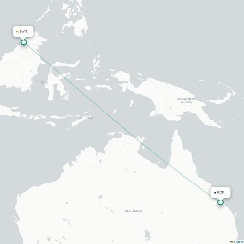 Rockhampton - Bandar Seri Begawan kort over direkte fly