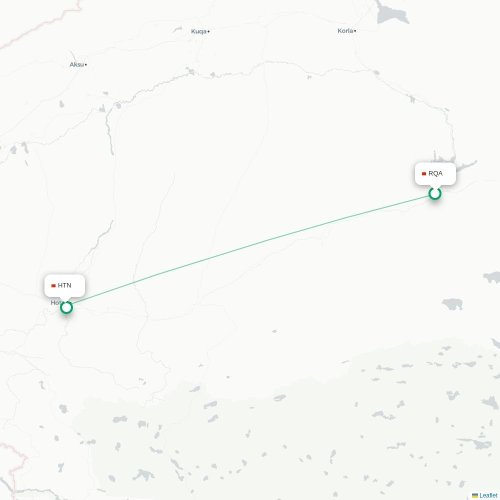 Mapa lotu bezpośredniego Bayingolin – Hoten