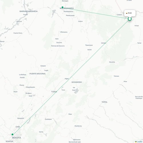 Mapa de vuelo directo Saravena - Bogotá