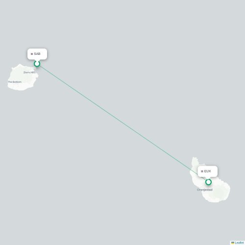 Mapa de vuelo directo Saba Island - Oranjestad