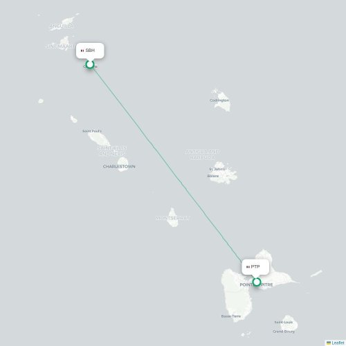 Mapa de vuelo directo Gustavia - Pointe-à-Pitre