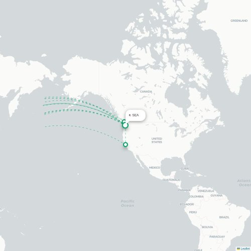 Mapa lotu bezpośredniego Seattle – Singapur