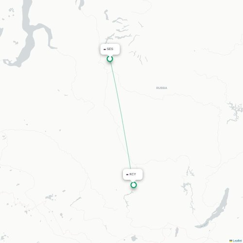 Selma - Krasnoyarsk karta över direktflyg