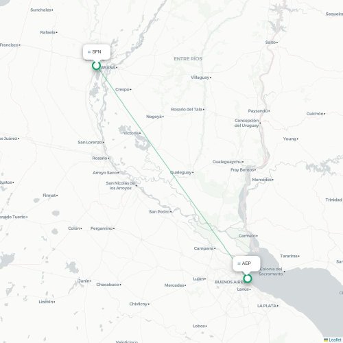 Mapa lotu bezpośredniego Santa Fe – Salta