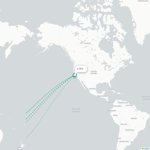 Mapa lotu bezpośredniego San Francisco – Adelajda Południowa