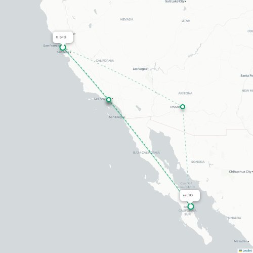 Mapa lotu bezpośredniego San Francisco – Loreto