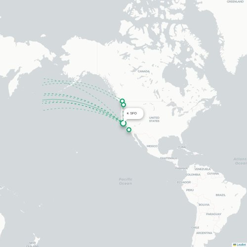 Mapa lotu bezpośredniego San Francisco – Tajpej