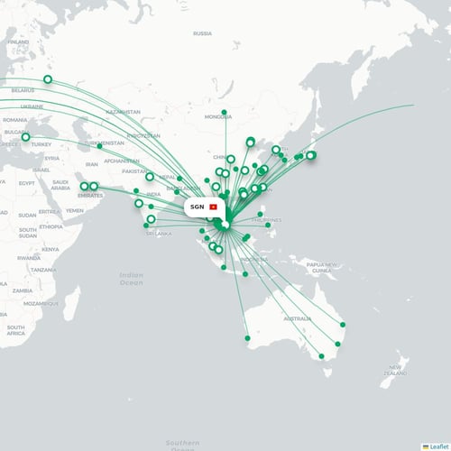 SGN routes and destination map