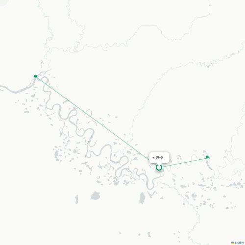 Mapa lotu bezpośredniego Shungnak – Ambler