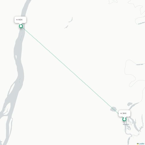 Mapa lotu bezpośredniego Shageluk – Grayling