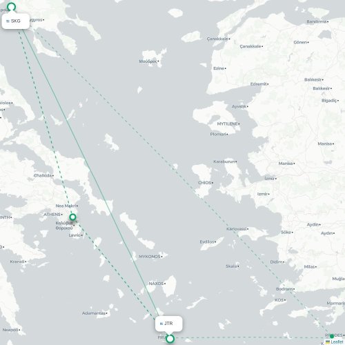 Thessalonique - Fira carte du vol direct