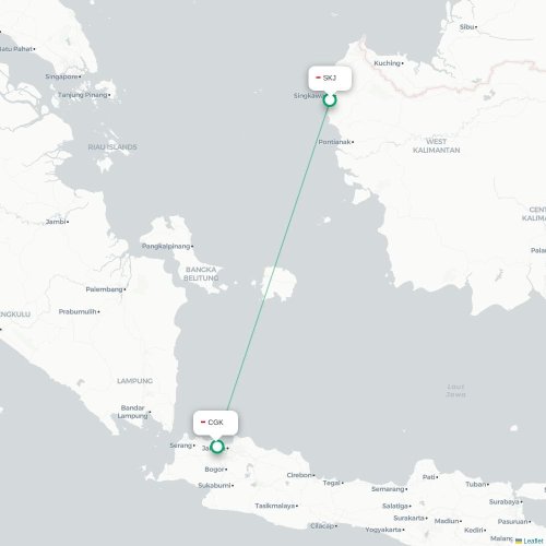 Sitkinak Island - Jakarta karta över direktflyg