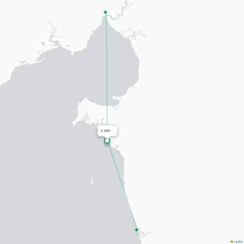 Route map Shaktoolik  SKK airport