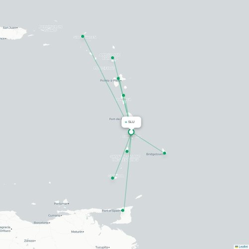 Route map Castries  SLU airport