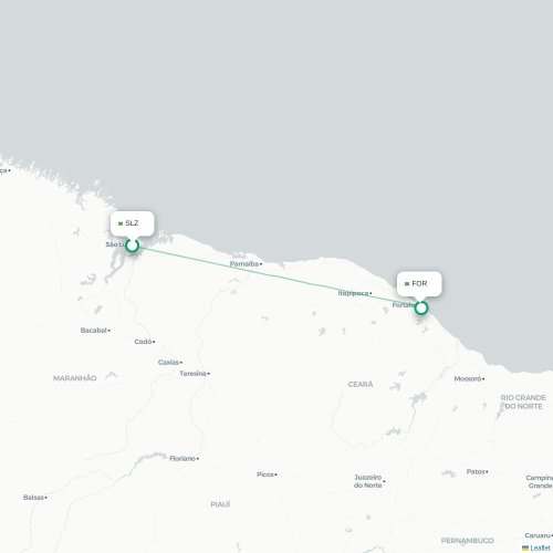 Mapa lotu bezpośredniego São Luís – Fortaleza