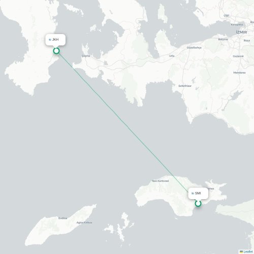 Samos - Chios carte du vol direct