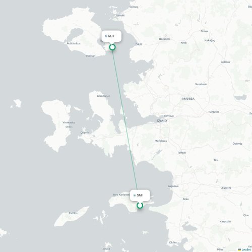 Samos - Mytilène carte du vol direct