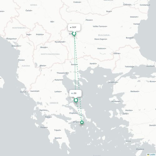 Mapa lotu bezpośredniego Sofia – Skiatos