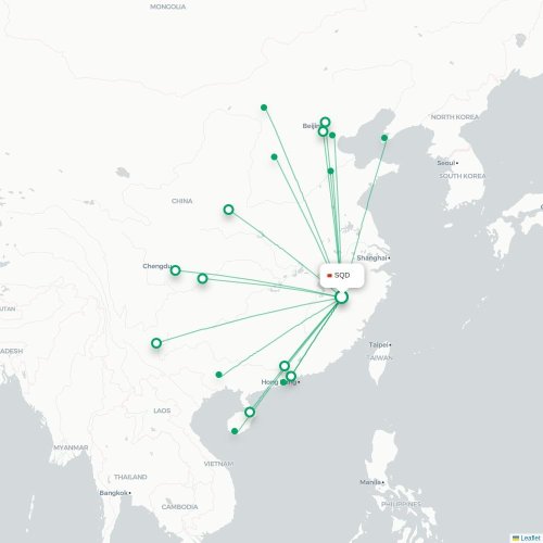 Mapa lotu bezpośredniego Shangrao – Nanning