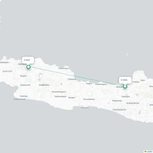 Mapa lotu bezpośredniego Semarang – Dżakarta