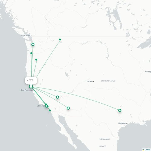 Route map Santa Rosa  STS airport