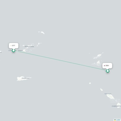 Mapa de vuelo directo Saint Thomas Island - Gustavia