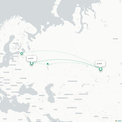 Moskva - Novokuznetsk karta över direktflyg