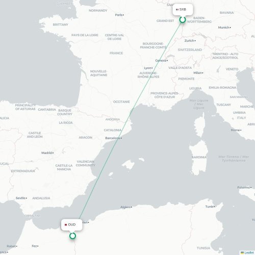 Strasbourg - Oujda carte du vol direct