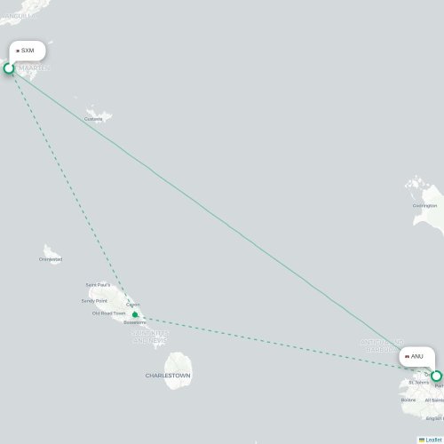 Mapa de vuelo directo Simpson Bay - Saint John's