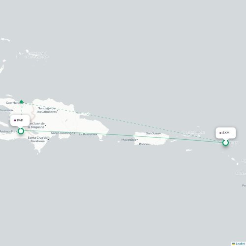 Mapa de vuelo directo Simpson Bay - Puerto Príncipe