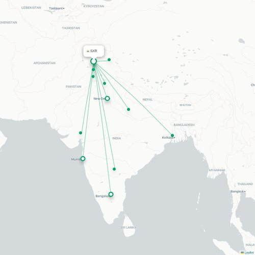 Route map Srinagar  SXR 