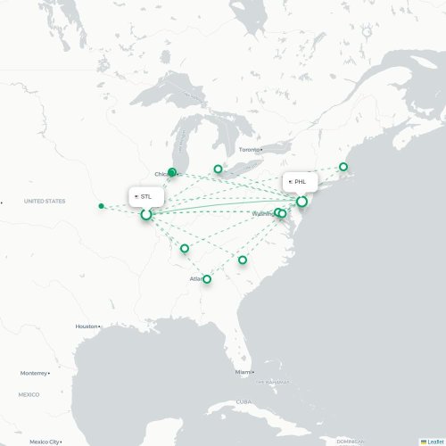 Mapa lotu bezpośredniego Syracuse – Filadelfia