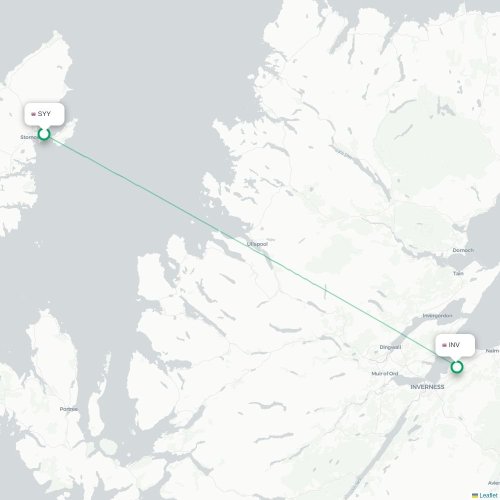 Mapa de vuelo directo Stornoway - Inverness
