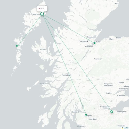 Mapa de vuelo directo Stornoway - Isle of Benbecula