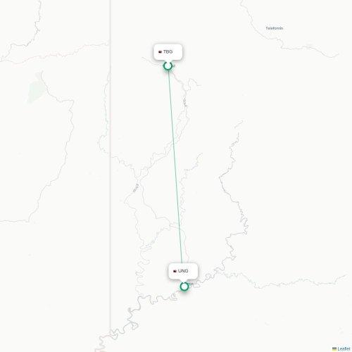 Mapa de vuelo directo Tabubil - Mount Hagen