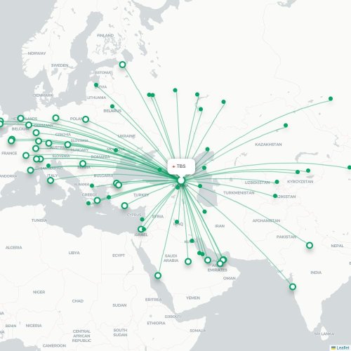 Route map Tbilisi  TBS airport