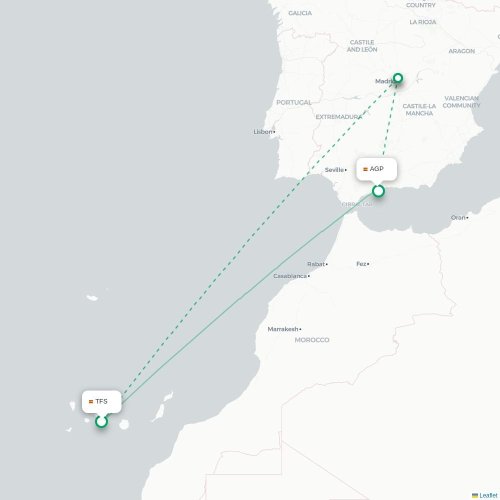 Granadilla de Abona - Malaga carte du vol direct