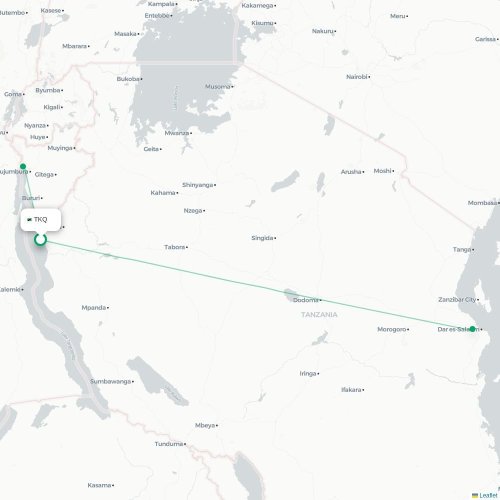 Route map Kigoma  TKQ airport